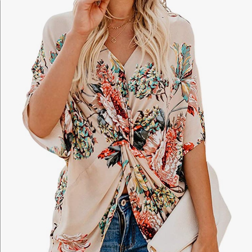 floral peach top